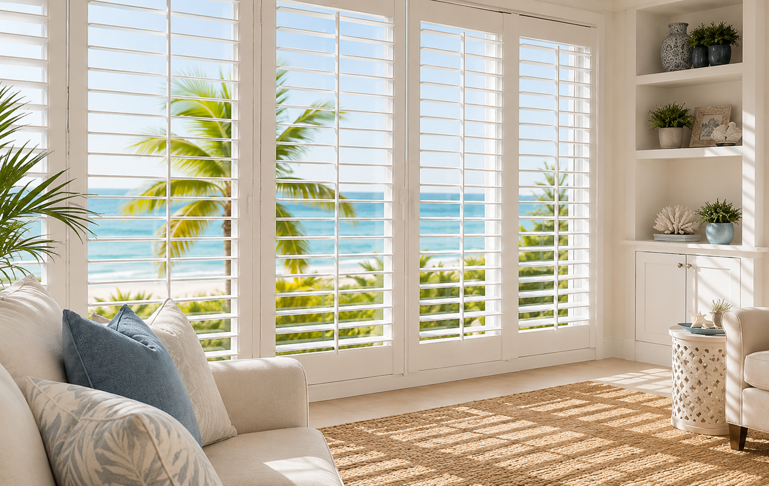 Custom plantation shutters and blinds installed by Suncoast Shutters & Blinds in Foley Alabama