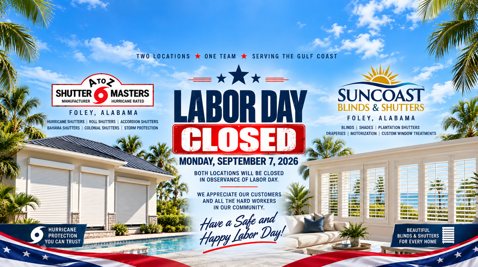 USA Signs and Graphic Design Labor Day Closed - Monday September 7, 2026